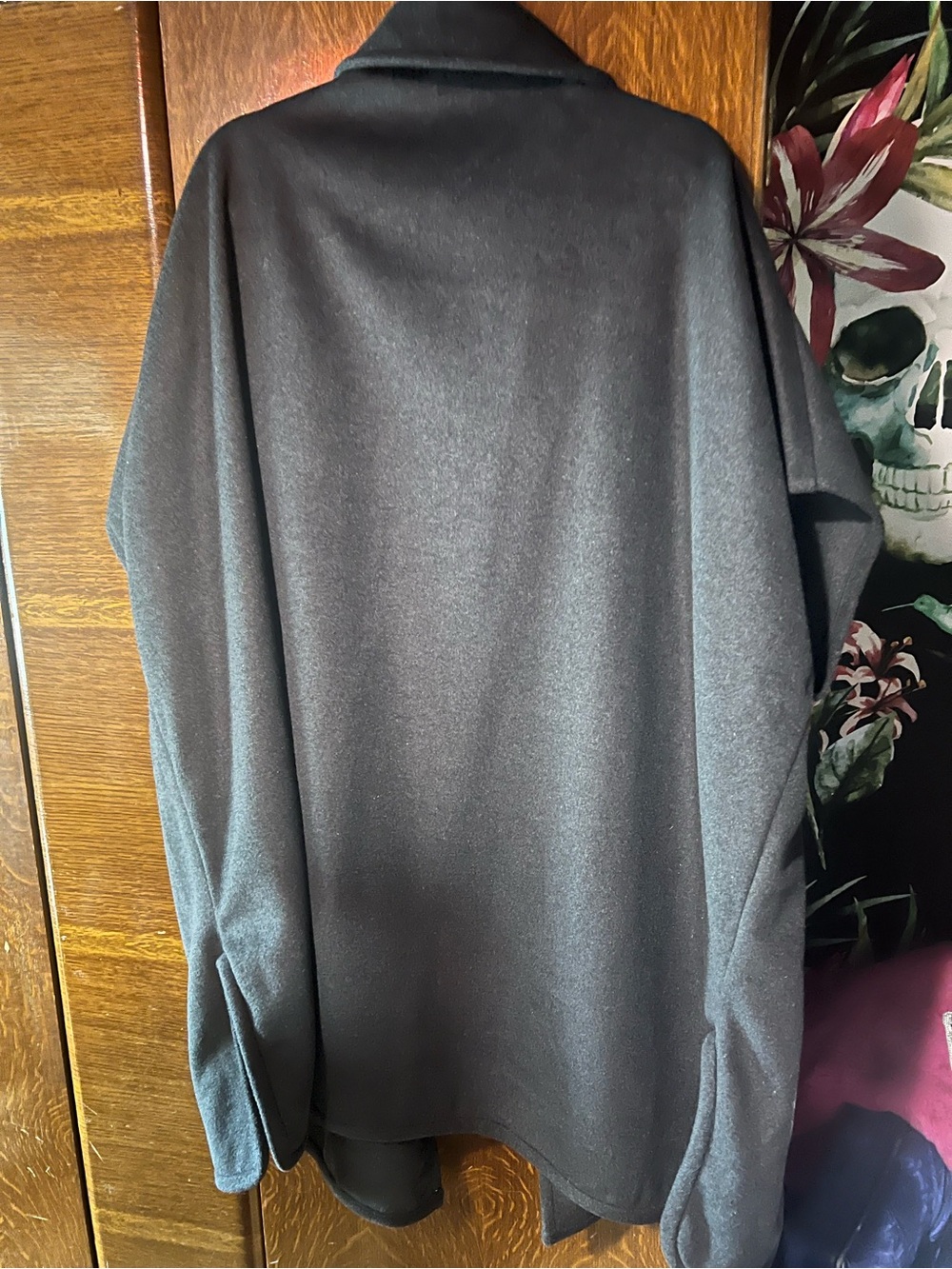 ivy jane Black Draped Open-Front Cape Cardigan - Picture 3 of 4